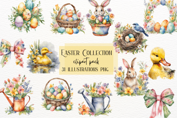 Download Watercolor Easter Bunny Clipart, Spring - Easter bunny Collection