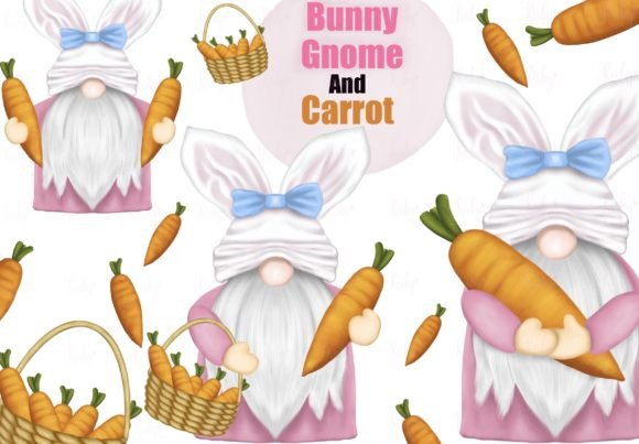 Download Easter Bunny Gnome and Carrot Clipart. - Easter bunny Collection