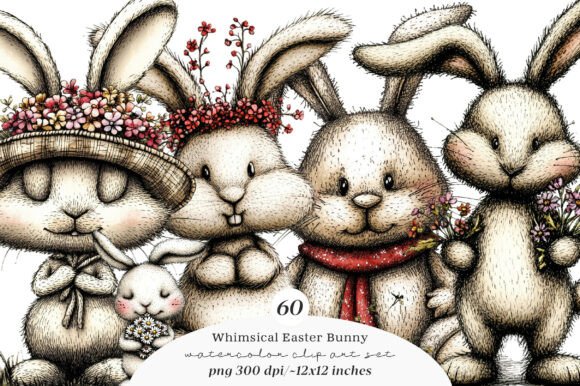 Download Whimsical Easter Bunny Clipart - Easter bunny Collection