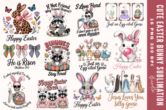 Download Cute Easter Bunny Sublimation Designs Bu - Easter bunny Collection