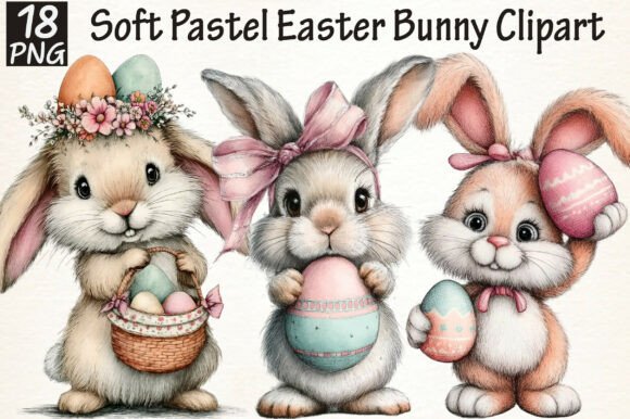 Download Soft Pastel Easter Bunny Clipart - Easter bunny Collection