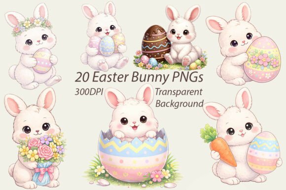 Download Easter Bunny PNG Bundle 20 Designs - Easter bunny Collection