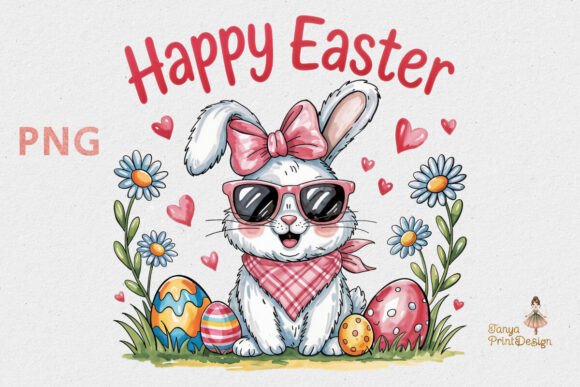 Download Happy Easter Bunny Sunglasses PNG Print - Easter bunny Collection