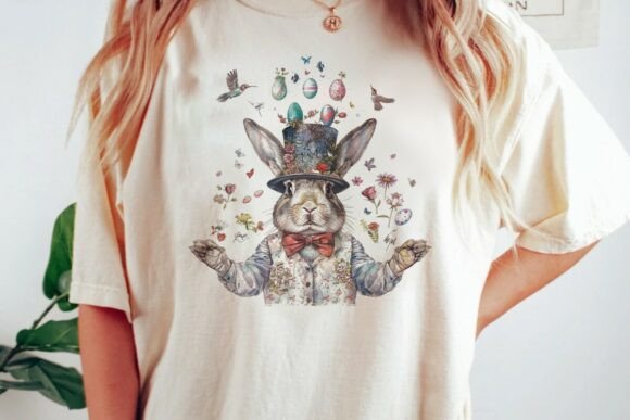 Download Whimsical Easter Bunny with Flowers Png - Easter bunny Collection
