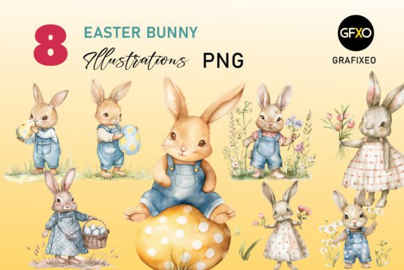 Download Cute Easter Bunny Nursery Illustrations - Easter bunny Collection