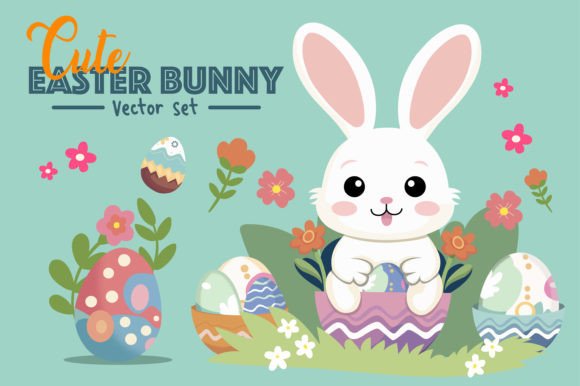 Download Cute Easter Bunny Vector Set - Easter bunny Collection