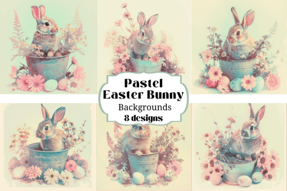 Download Pastel Easter Bunny Illustration Backgro - Easter bunny Collection