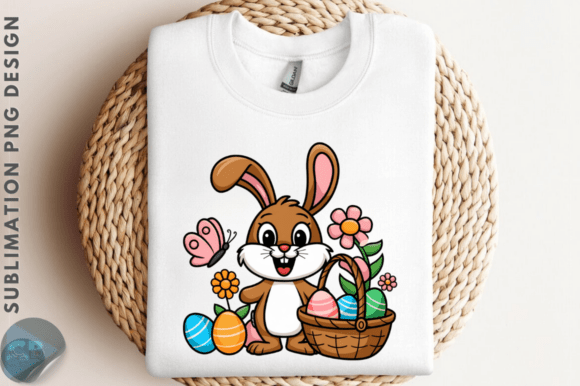 Download Cute Bunny Easter Floral PNG Clipart Des - Premium Bundle