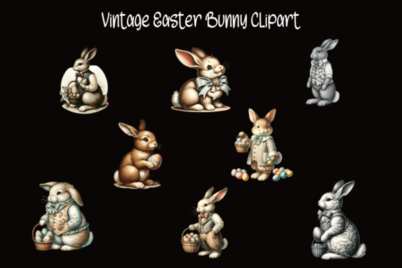 Download Vintage Easter Bunny Clipart - Easter bunny Collection