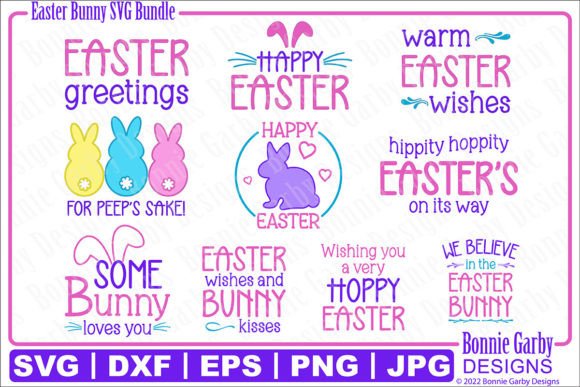 Download Easter Bunny SVG Bundle -Clip Art Quotes - Easter bunny Collection