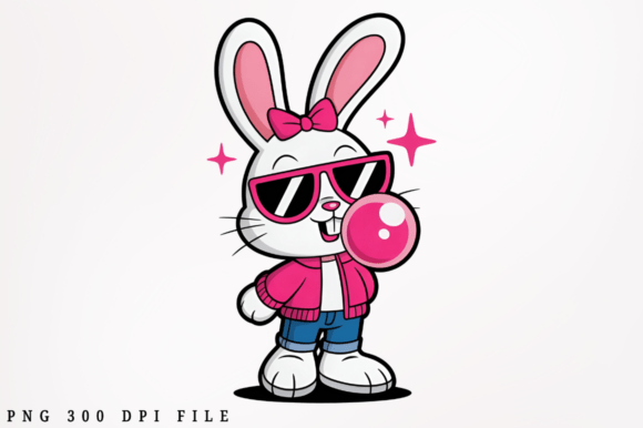 Download Cute Trendy Easter Bunny PNG Clipart Des - Easter bunny Collection