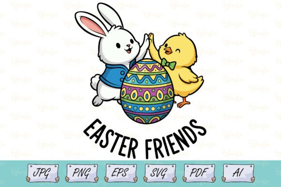 Download Kids Easter Bunny and Chick Friends SVG - Easter bunny Collection