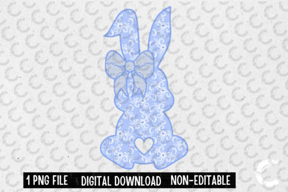 Download Blue Lace Floral Easter Bunny - Easter bunny Collection