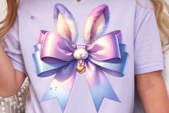 Download Easter Bunny Coquette Bow PNG Lavender - Easter bunny Collection