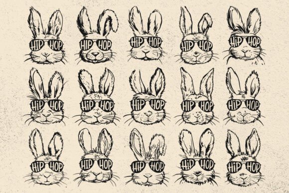 Download Hip Hop SVG Easter Bunny Sunglasses SVG - Easter bunny Collection