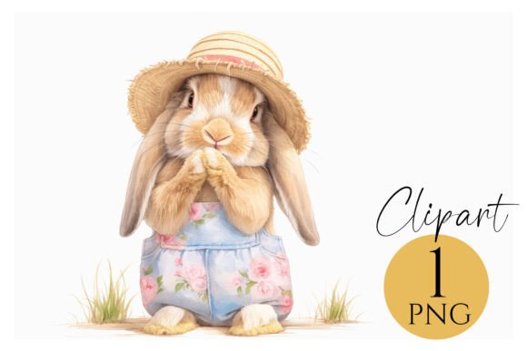 Download Cute Spring Bunny Clipart PNG Farm Art - Premium Resources