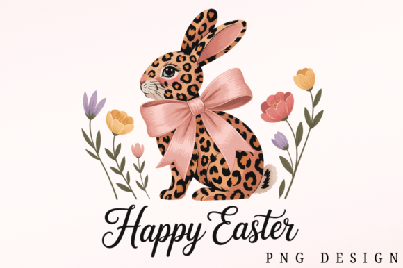 Download Leopard Bunny Bow Easter PNG Design - Premium Bundle