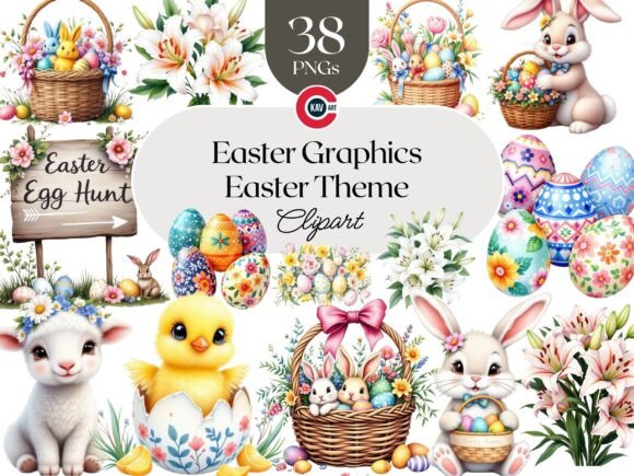 Download Easter Graphics Bundle, Easter Bunny - Easter bunny Collection