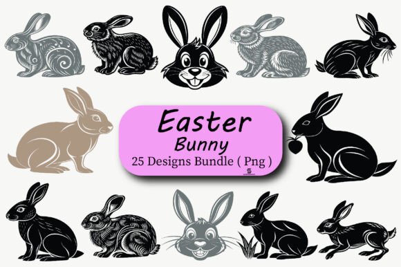 Download Vintage Easter Bunny Clipart Png Bundle - Easter bunny Collection