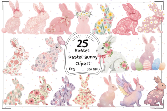 Download 25 Pastel Easter Bunny Clipart - Easter bunny Collection