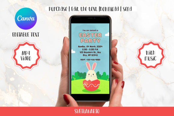 Download Animated Easter Bunny Party Invitation - Easter bunny Collection