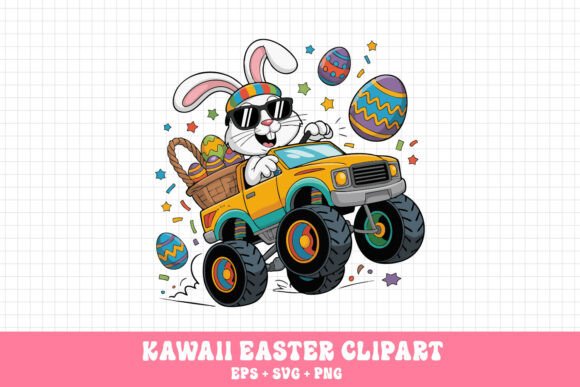 Download Cool Kawaii Easter Bunny Monster Truck - Easter bunny Collection