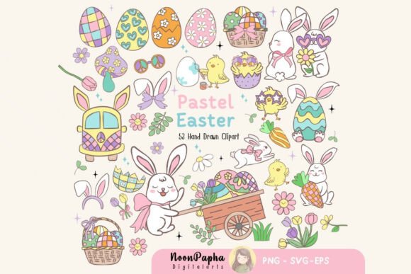 Download Pastel Easter Bunny Clipart, Chick, Eggs - Easter bunny Collection