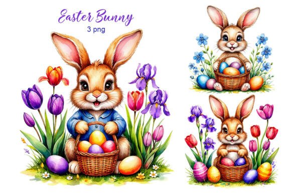 Download Easter Bunny Sublimation Clip Art. 3 Png - Easter bunny Collection