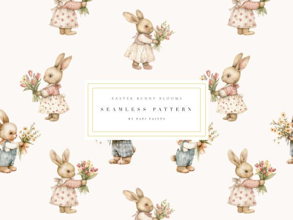 Download Easter Bunny Nursery Digital Paper - Easter bunny Collection