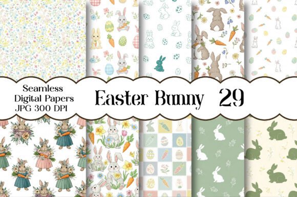 Download Easter Bunny Seamless Digital Paper - Easter bunny Collection