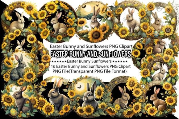 Download Easter Bunny and Sunflowers Subli - Easter bunny Collection