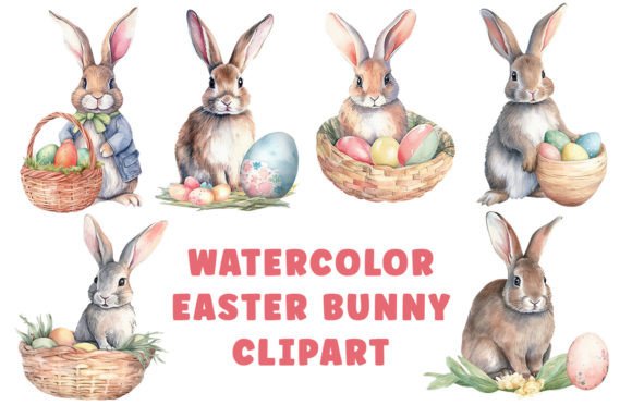 Download Watercolor Easter Bunny Clipart - Easter bunny Collection