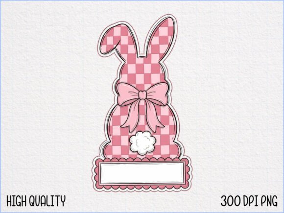 Download Pink Gingham Easter Bunny SVG PNG - Easter bunny Collection
