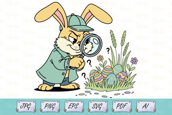 Download Funny Easter Bunny Egg Detective Svg - Easter bunny Collection