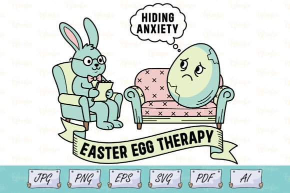 Download Funny Easter Bunny Egg Therapy SVG - Easter bunny Collection