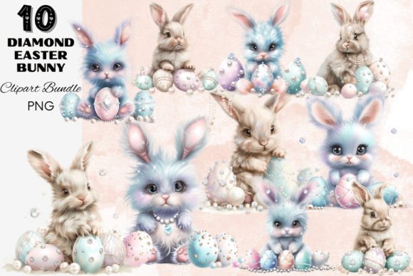 Download Diamond Pastel Easter Bunny Clipart Pack - Easter bunny Collection