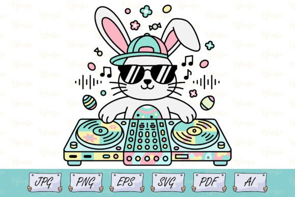 Download DJ Easter Bunny T-Shirt Vector SVG - Easter bunny Collection