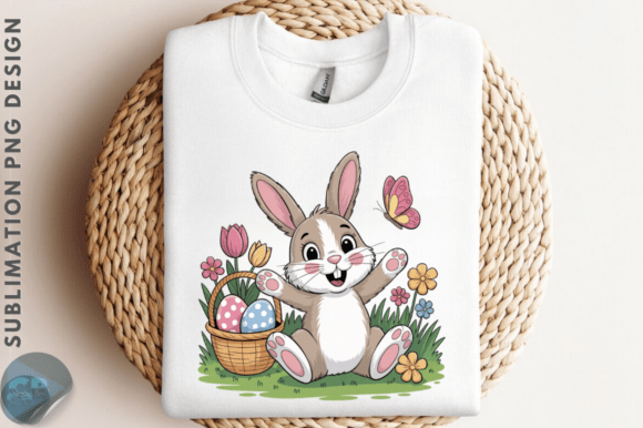 Download Cute Easter Bunny Floral PNG Clipart Des - Premium Resources