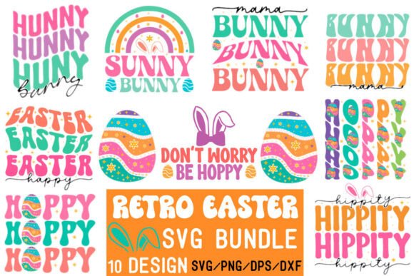 Download Retro Easter SVG Design Bundle Svg - Easter svg design Collection
