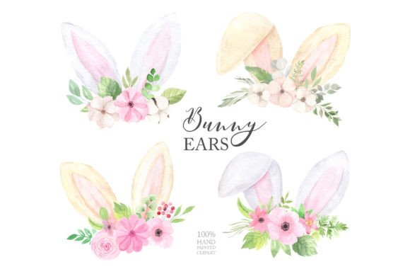 Download Watercolor Easter Bunny Ears Clipart - Easter bunny Collection
